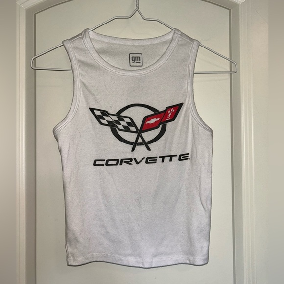 Urban Outfitters White Tank Top with Corvette Logo - Picture 2 of 2